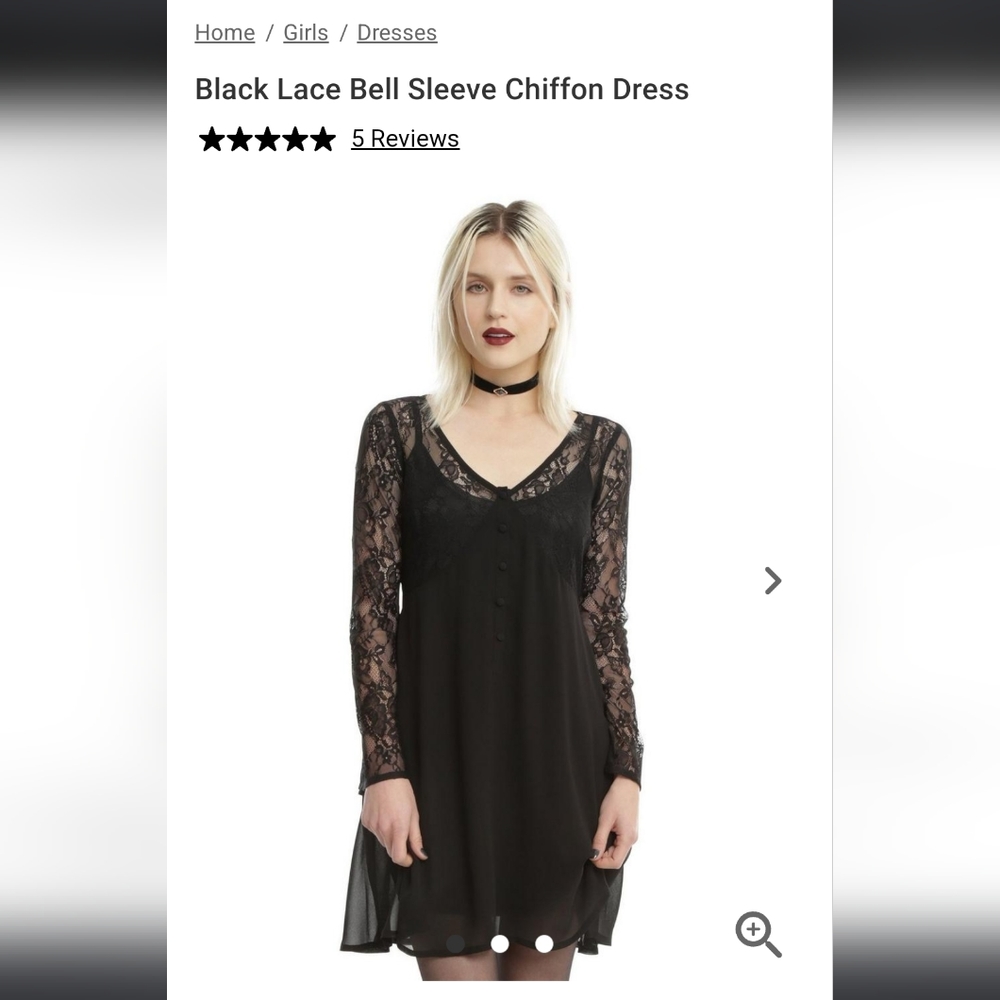 ISO Hot Topic Black Lace Bell Sleeve Chiffon Dress